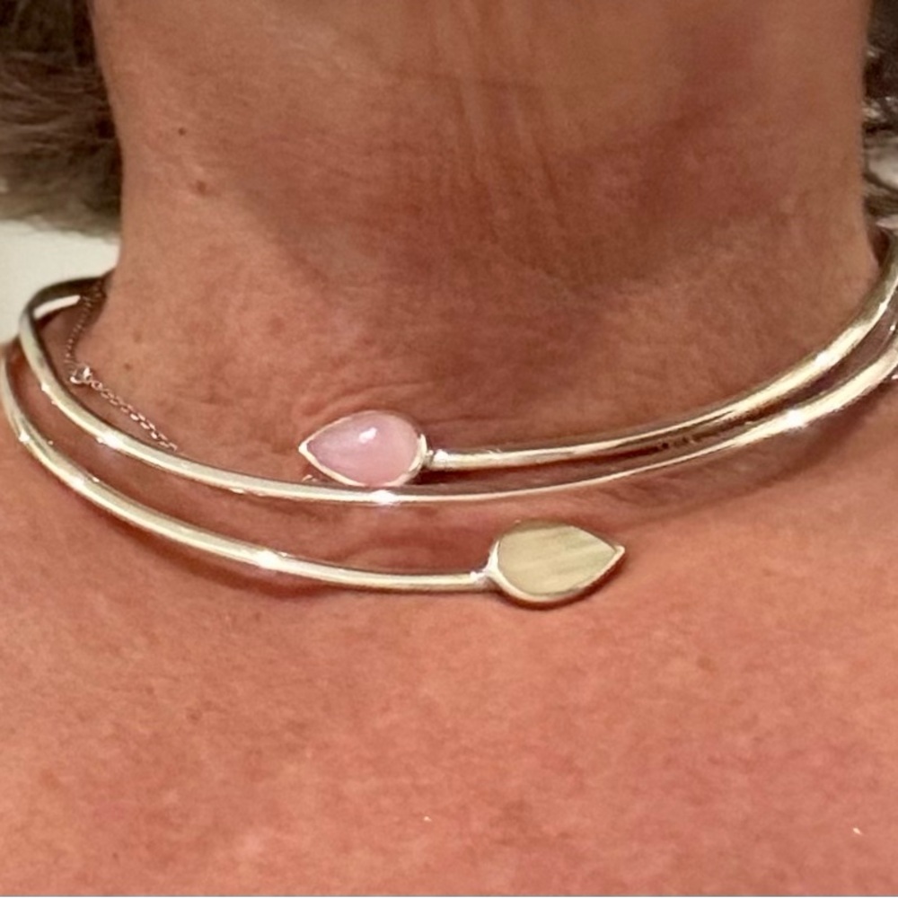 Elegant Sterling Silver and Pink Necklace choker.